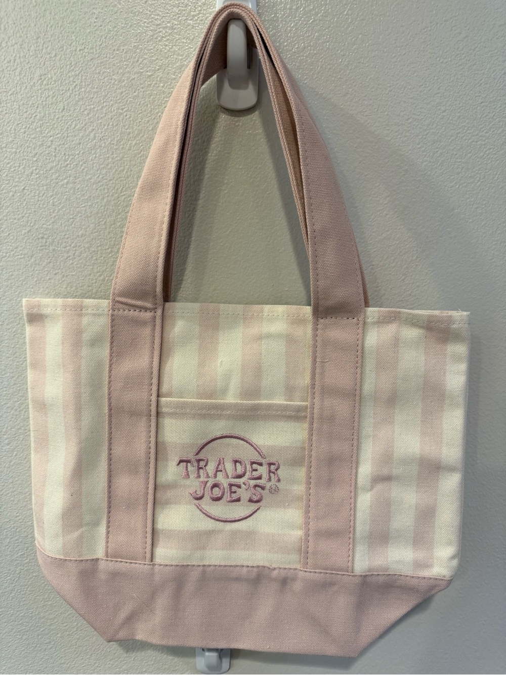 Pink Stripe Canvas Tote Bag